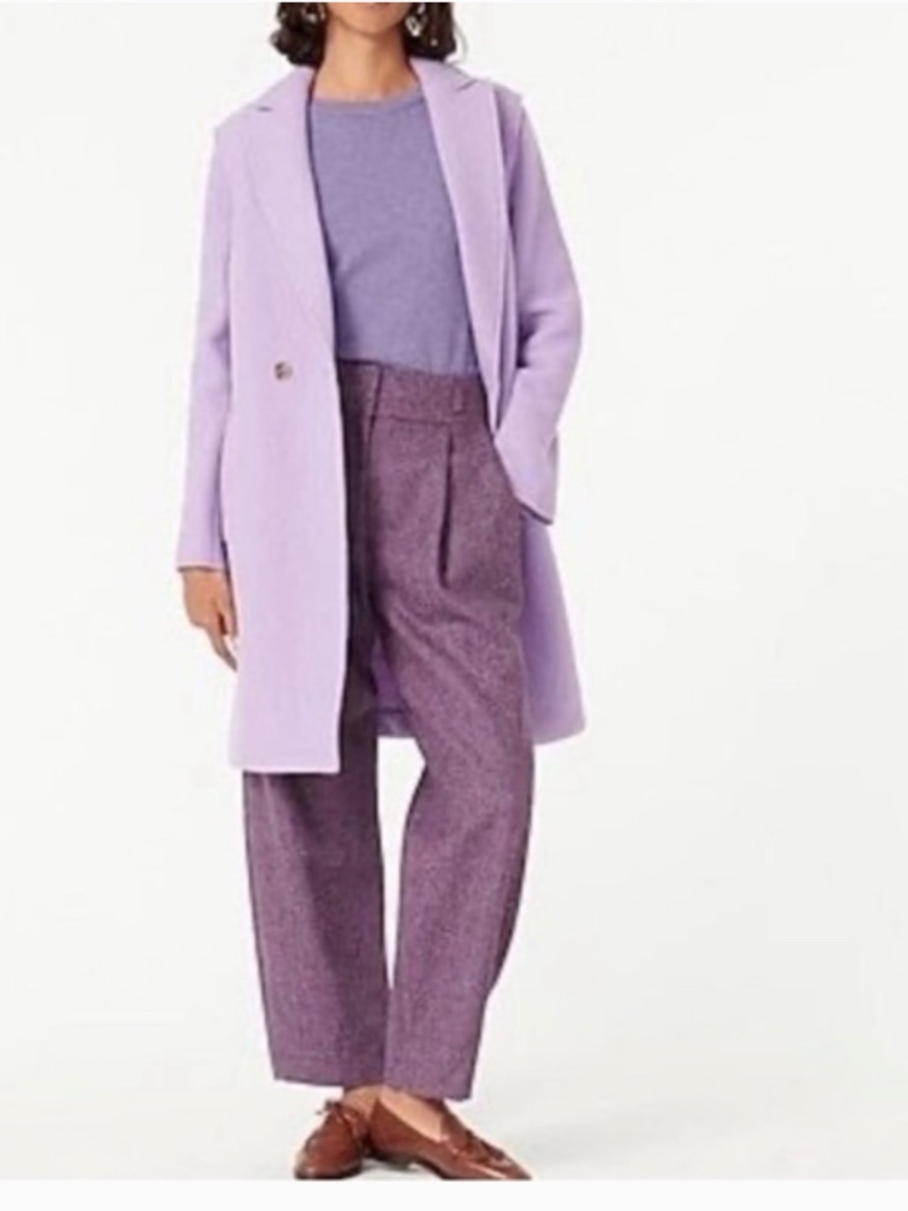 J.Crew Daphne Topcoat in Italian Boiled Wool in Lavender Purple